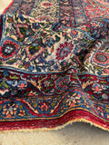 8'8 x 11'8 Antique Persian Mashhad rug #2226 / 9x12 Vintage Rug - Blue Parakeet Rugs