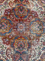 8'8 x 11'8 Antique Persian Mashhad rug #2226 / 9x12 Vintage Rug - Blue Parakeet Rugs