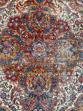8'8 x 11'8 Antique Persian Mashhad rug #2226 / 9x12 Vintage Rug - Blue Parakeet Rugs