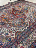8'8 x 11'8 Antique Persian Mashhad rug #2226 / 9x12 Vintage Rug - Blue Parakeet Rugs