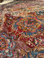 8'8 x 11'8 Antique Persian Mashhad rug #2226 / 9x12 Vintage Rug - Blue Parakeet Rugs