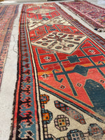 2' x 10'3 Antique Caucasus Talish Runner #1901 / 2x10 Vintage Runner - Blue Parakeet Rugs