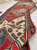 2' x 10'3 Antique Caucasus Talish Runner #1901 / 2x10 Vintage Runner - Blue Parakeet Rugs