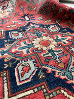 3x5 Vintage Persian Heriz Rug #2740 / Small Heriz Rug - Blue Parakeet Rugs