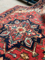 3x5 Vintage Persian Heriz Rug #2740 / Small Heriz Rug - Blue Parakeet Rugs