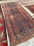 4'7 x 11' Antique Worn gallery size rug #1902 / 5x11 Vintage rug - Blue Parakeet Rugs