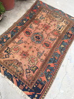 3'4 x 5' Antique Persian Malayer - Blue Parakeet Rugs