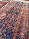 4'7 x 11' Antique Worn gallery size rug #1902 / 5x11 Vintage rug - Blue Parakeet Rugs