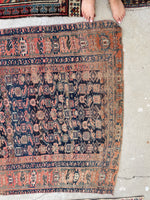 4'7 x 11' Antique Worn gallery size rug #1902 / 5x11 Vintage rug - Blue Parakeet Rugs