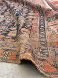 4'7 x 11' Antique Worn gallery size rug #1902 / 5x11 Vintage rug - Blue Parakeet Rugs