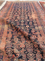 4'7 x 11' Antique Worn gallery size rug #1902 / 5x11 Vintage rug - Blue Parakeet Rugs