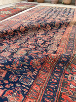 4'7 x 11' Antique Worn gallery size rug #1902 / 5x11 Vintage rug - Blue Parakeet Rugs