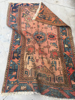 3'4 x 5' Antique Persian Malayer - Blue Parakeet Rugs