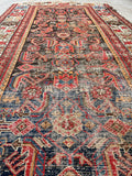 3'4 x 7'6 Perfectly worn Herati art on rug #2049ML / 3x8 Vintage Rug - Blue Parakeet Rugs