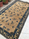 4'10 x 9'3 Antique Samarkand Rug - Blue Parakeet Rugs