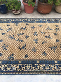 4'10 x 9'3 Antique Samarkand Rug - Blue Parakeet Rugs