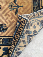 4'10 x 9'3 Antique Samarkand Rug - Blue Parakeet Rugs
