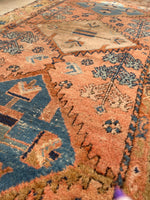 3'4 x 6'9 Antique Persian Kurdish rug #1898 at Anthropologie / 3x7 Vintage Rug - Blue Parakeet Rugs