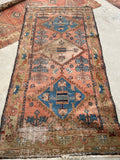 3'4 x 6'9 Antique Persian Kurdish rug #1898 at Anthropologie / 3x7 Vintage Rug - Blue Parakeet Rugs