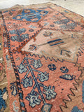 3'4 x 6'9 Antique Persian Kurdish rug #1898 at Anthropologie / 3x7 Vintage Rug - Blue Parakeet Rugs
