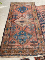 3'4 x 6'9 Antique Persian Kurdish rug #1898 at Anthropologie / 3x7 Vintage Rug - Blue Parakeet Rugs