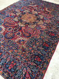 7'2 x 9'6 antique Persian Kerman / 7x10 vintage rug - Blue Parakeet Rugs