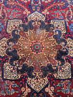 7'2 x 9'6 antique Persian Kerman / 7x10 vintage rug - Blue Parakeet Rugs
