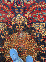 7'2 x 9'6 antique Persian Kerman / 7x10 vintage rug - Blue Parakeet Rugs