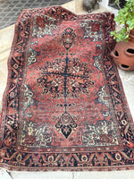 4'3 x 6'3 Antique Persian Ferahan Sarouk rug #2051ML / 4x6 Vintage Rug - Blue Parakeet Rugs