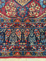 7'2 x 9'6 antique Persian Kerman / 7x10 vintage rug - Blue Parakeet Rugs