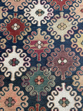 2x2 Antique Saddle Bag Face #2745 - Blue Parakeet Rugs
