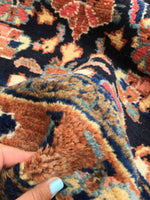 3'5 x 9'1 antique Persian Lilihan rug - Blue Parakeet Rugs