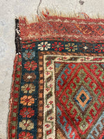 2' x 2'2 Antique Persian Saddle Bag Face #2746 - Blue Parakeet Rugs