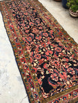 3'5 x 9'1 antique Persian Lilihan rug - Blue Parakeet Rugs