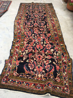 3'5 x 9'1 antique Persian Lilihan rug - Blue Parakeet Rugs