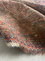 4'7 x 6'2 Worn Persian Afshar Rug #2747 / Small Persian Vintage Rug - Blue Parakeet Rugs