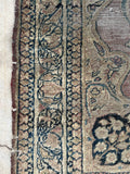 2'10 x 4' Antique 19th Century Master Weaver signed rug #2053ML / 3x4 Vintage Rug - Blue Parakeet Rugs