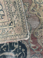 2'10 x 4' Antique 19th Century Master Weaver signed rug #2053ML / 3x4 Vintage Rug - Blue Parakeet Rugs