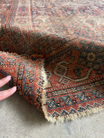 4'7 x 6'2 Worn Persian Afshar Rug #2747 / Small Persian Vintage Rug - Blue Parakeet Rugs