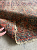 4'7 x 6'2 Worn Persian Afshar Rug #2747 / Small Persian Vintage Rug - Blue Parakeet Rugs