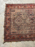 4'7 x 6'2 Worn Persian Afshar Rug #2747 / Small Persian Vintage Rug - Blue Parakeet Rugs