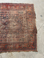 4'7 x 6'2 Worn Persian Afshar Rug #2747 / Small Persian Vintage Rug - Blue Parakeet Rugs