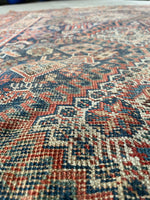 4'7 x 6'2 Worn Persian Afshar Rug #2747 / Small Persian Vintage Rug - Blue Parakeet Rugs