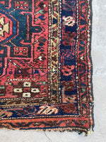 2’5 x 8’ Antique Persian Gharajeh Heriz Runner #2531 - Blue Parakeet Rugs