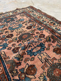 2'9 x 4' Antique 1920s Persian Malayer rug #1892 / 3x4 Vintage Rug - Blue Parakeet Rugs