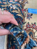 3x5 Vintage Persian Kerman rug #2545 - Blue Parakeet Rugs
