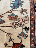 10'5 x 11'5 Antique ivory ground Heriz tribal rug #2054 / 11x12 Vintage Rug - Blue Parakeet Rugs
