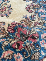 3x5 Vintage Persian Kerman rug #2545 - Blue Parakeet Rugs