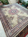10'6 x 12'6 Square-ish Turkish Sivas rug #2233 / 11x13 Vintage Rug - Blue Parakeet Rugs