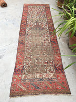 2'8 x 9'5 skinny Antique Kurdish Runner (#1032A) - Blue Parakeet Rugs